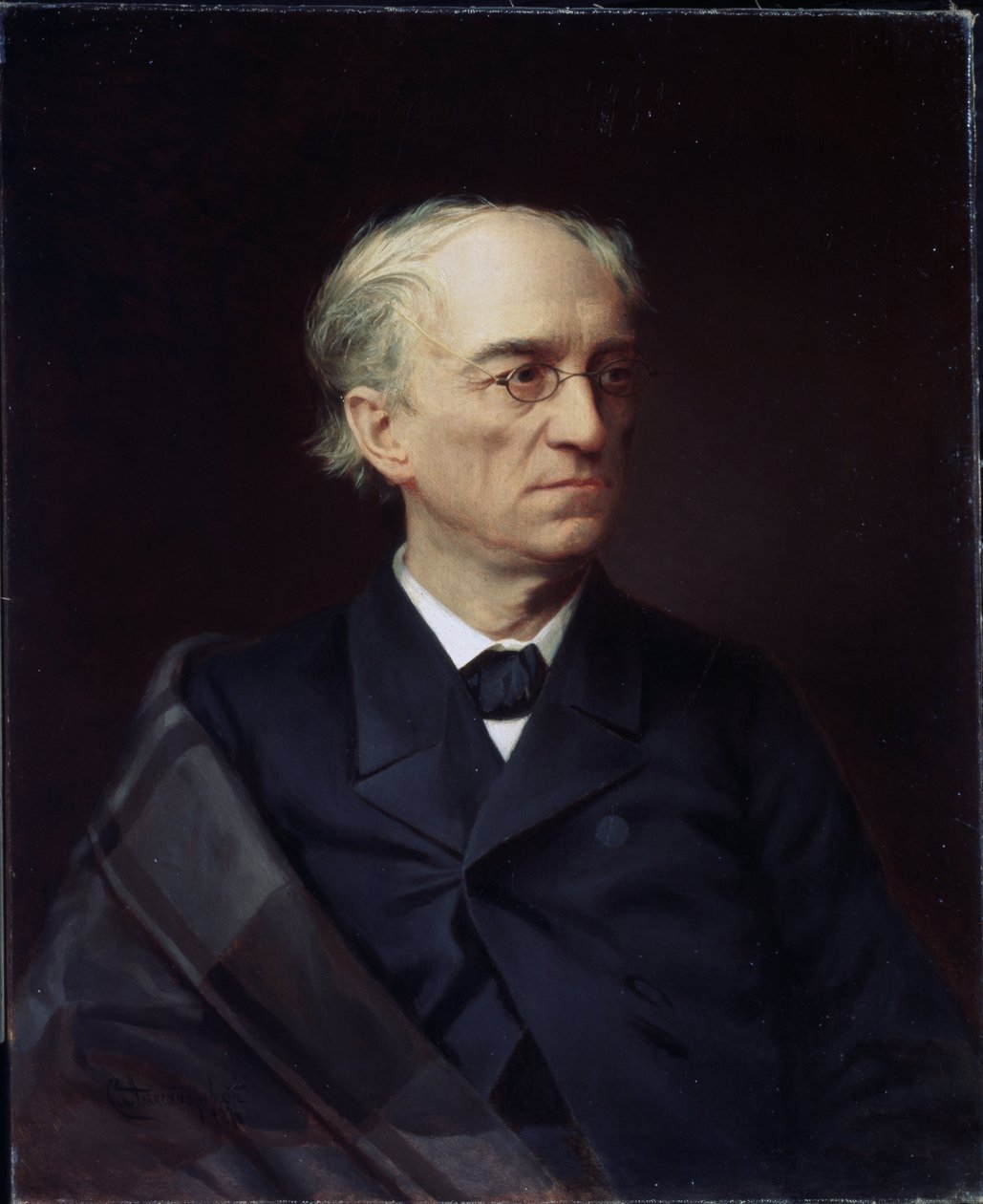 Portret van de Russische dichter Fyodor Ivanovich Tyutchev door Stepan Fyodorovich Alexandrovsky