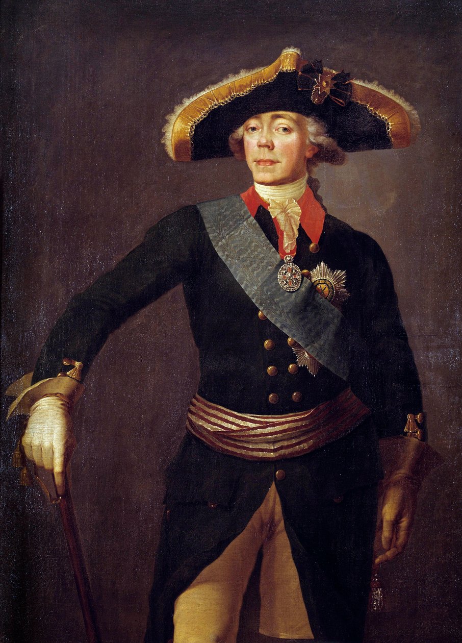 Portret van Paul I (1754-1801) Keizer van Rusland door Stepan Semenovich Shchukin