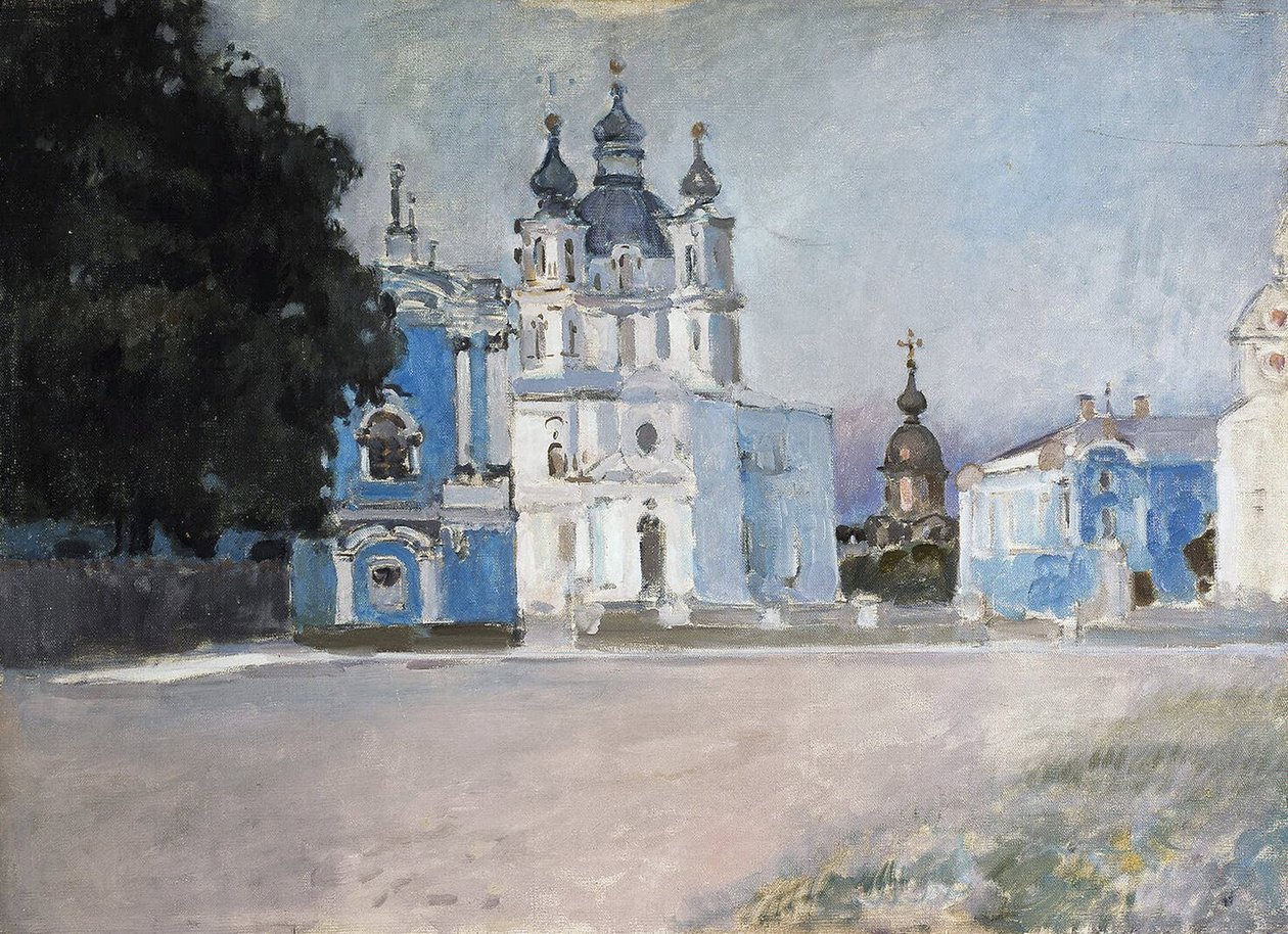 Het Smolny-klooster in Sint-Petersburg door Stepan Yaremich