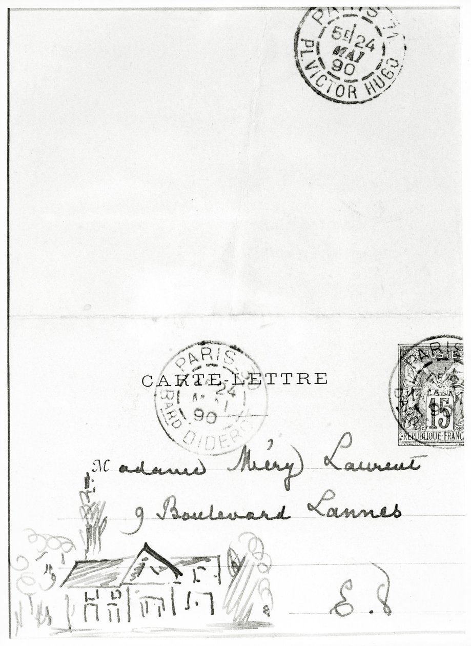Envelop met tekeningen van Stéphane Mallarmé aan Méry Laurent, 1890 door Stephane Mallarme
