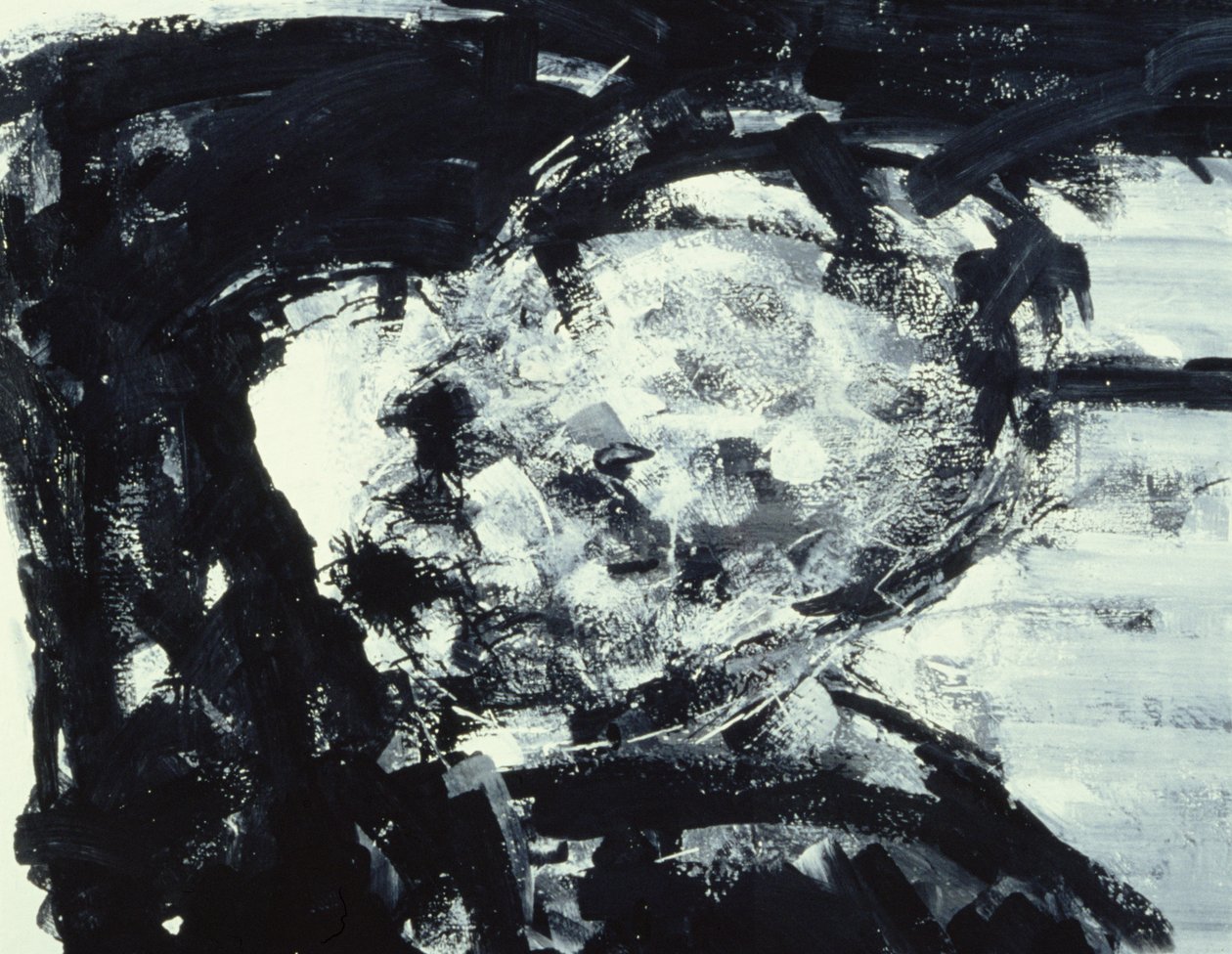 Kitaj met zijn hand op zijn hoofd, 1995 door Stephen Finer