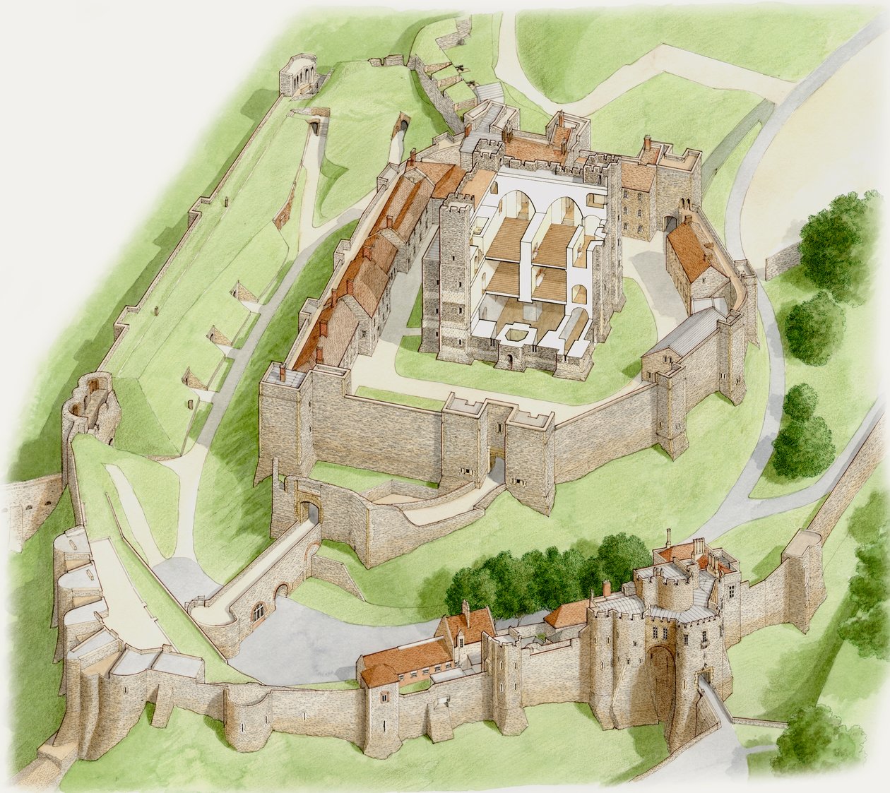 Dover Castle Vandaag, circa 1945-2023 door Stephen Conlin