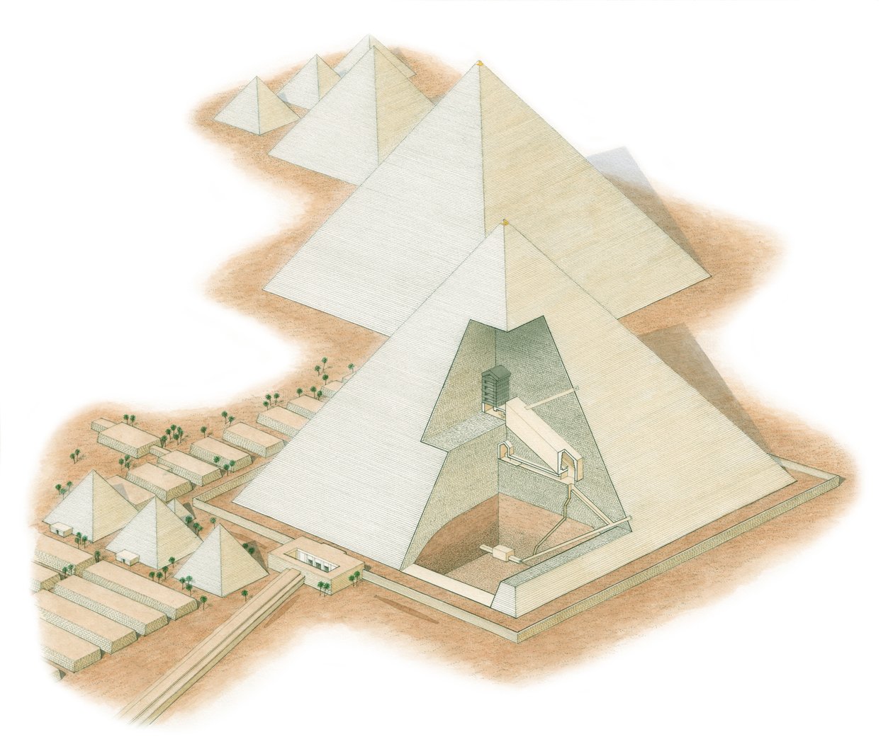 De piramides van Gizeh, Egypte, ca. 2560 v.Chr.-2200 v.Chr. door Stephen Conlin