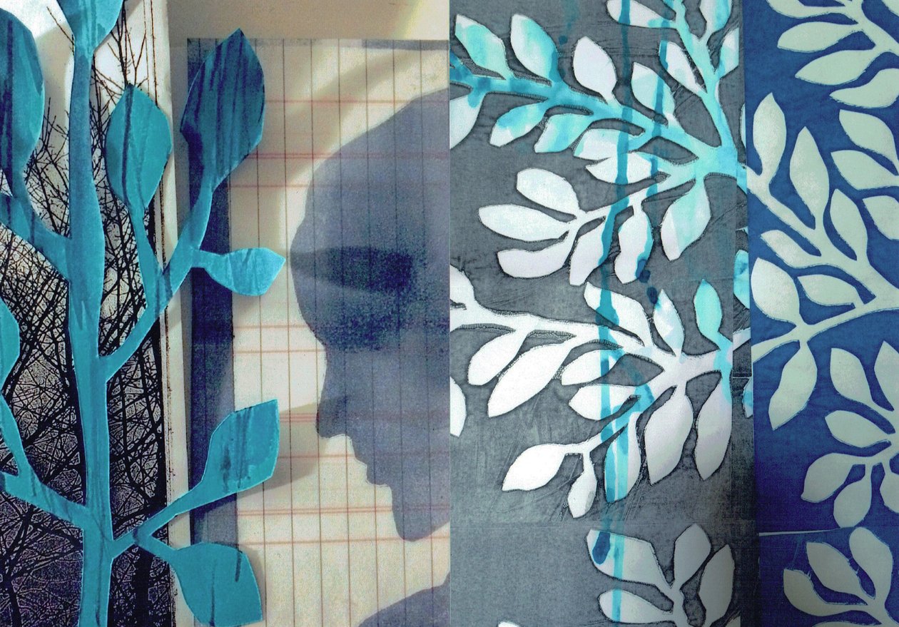 La Foret VI, 2017 (monoprint  fotocollage) door Stephen Dow
