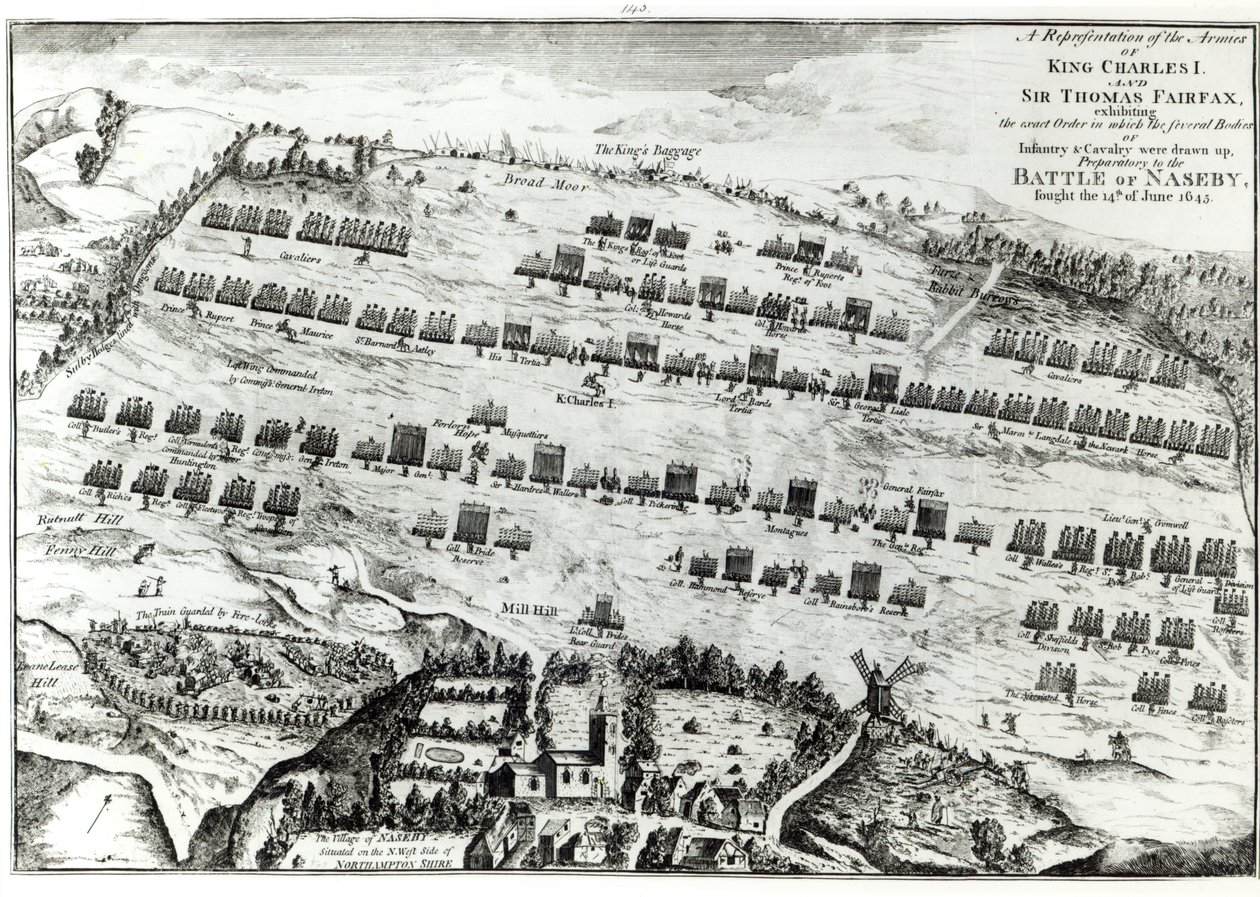 Voorbereiding voor de Slag bij Naseby, gevochten op 14 juni 1645, gepubliceerd in 