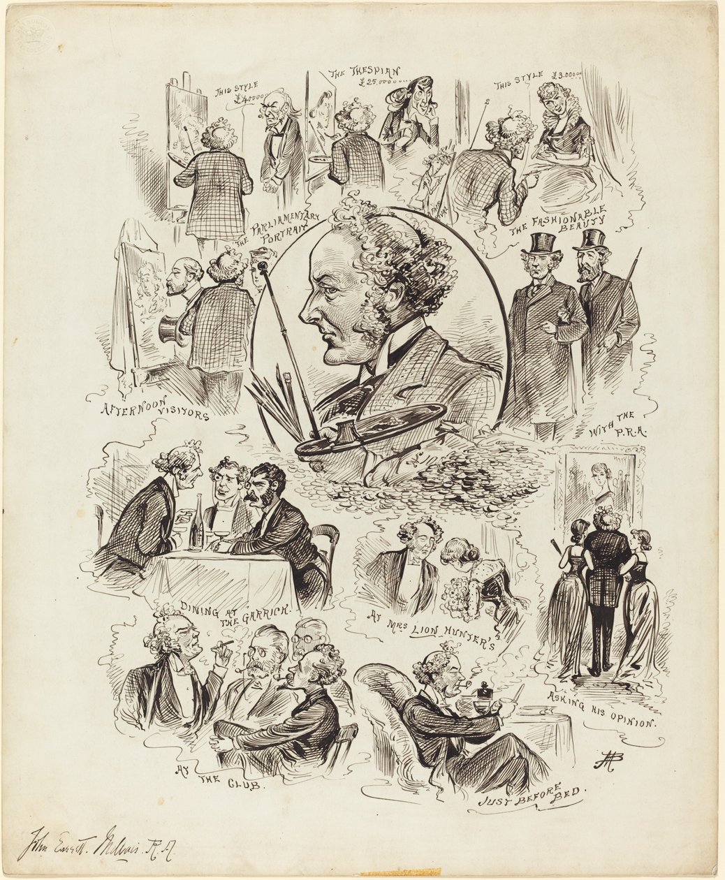 Dagen met Beroemdheden: Mr. Millais, R.A. door Studio of Alfred Bryan