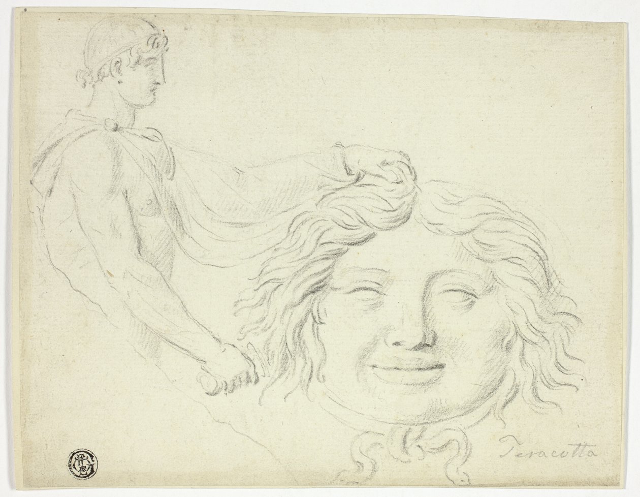 Perseus en het hoofd van de Gorgon door Style of Jacques Louis David