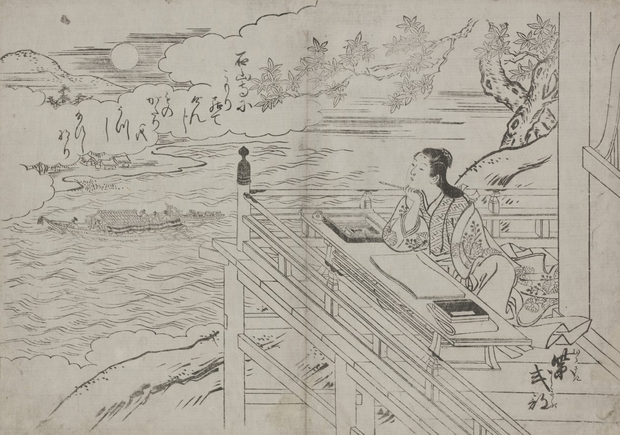 Illustratie van Lady Murasaki door Sukenobu Nishikawa