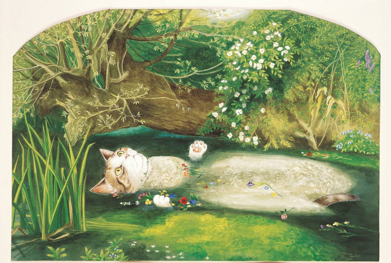 Illustratie uit Cats Galore! A Compendium of Cultured Cats (pub. 2015) door Susan Herbert