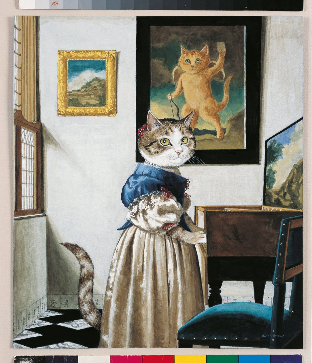 Illustratie uit Cats Galore! Een Compendium van Gecultiveerde Katten (pub. 2015) door Susan Herbert