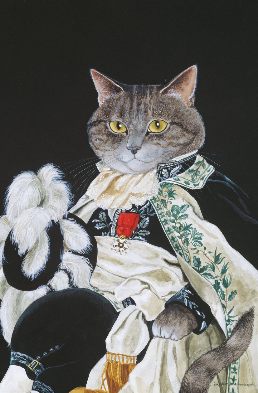 Illustratie uit Cats Galore! A Compendium of Cultured Cats (pub. 2015) door Susan Herbert