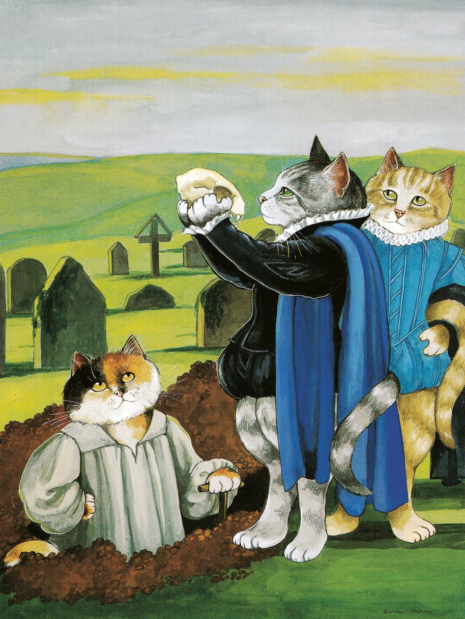Illustratie uit Shakespeare Cats: Poster Boek (pub. 2016) door Susan Herbert