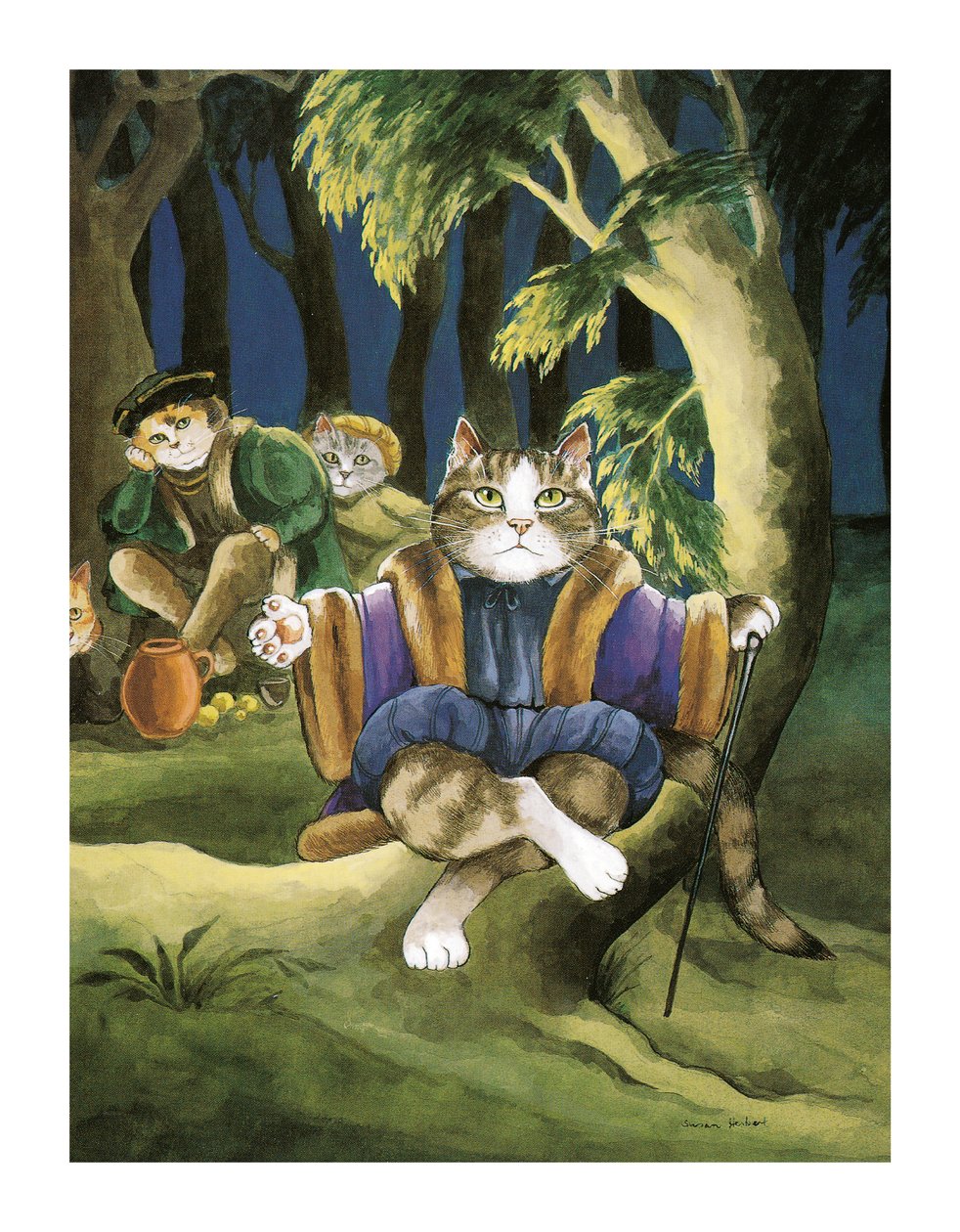 Illustratie uit Shakespeare Cats: Poster Book (pub. 2016) door Susan Herbert