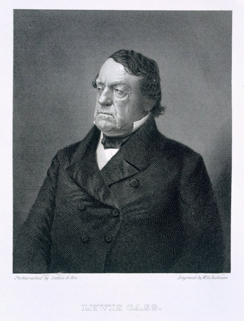Lewis Cass, gegraveerd door William G. Jackman naar een foto door Sutton and Bro.
