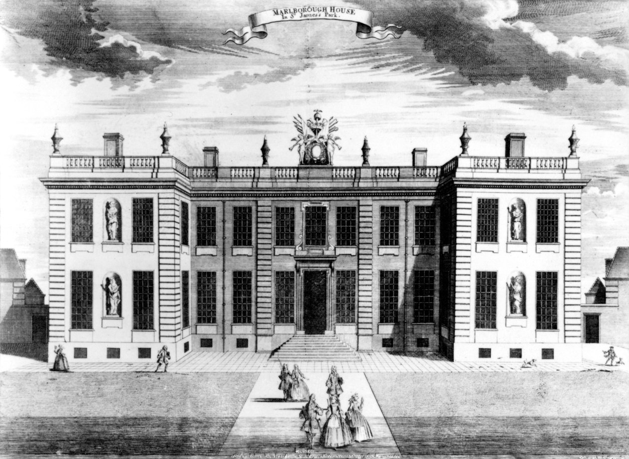 Uitzicht op Marlborough House in Pall Mall, Westminster, 1741 door Sutton Nicholls