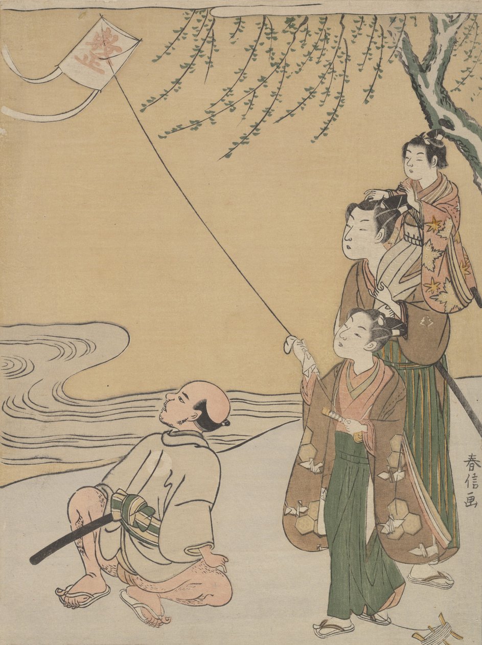 Vliegeren, ca. 1766 door Suzuki Harunobu
