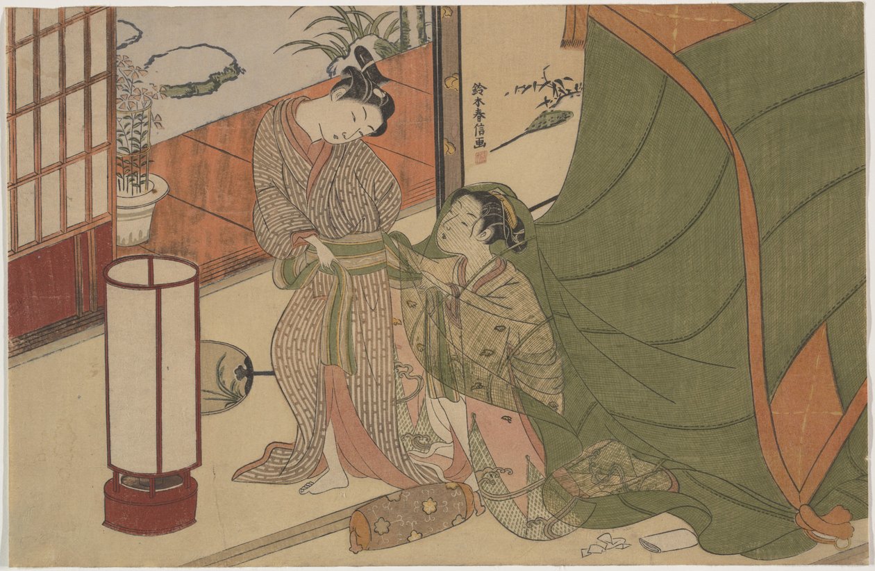 Het afscheid van geliefden: de ochtend erna door Suzuki Harunobu