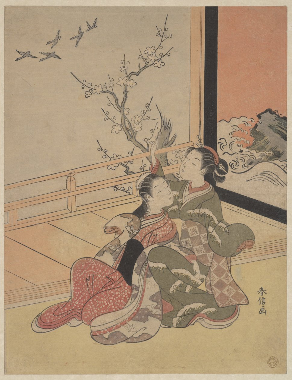 Zie ze vliegen door Suzuki Harunobu