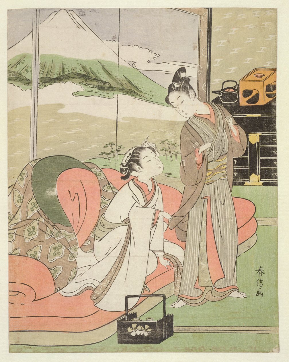 T H Riches 1913 Minnaar Neemt Afscheid van een Courtisane, c.1768-9 door Suzuki Harunobu