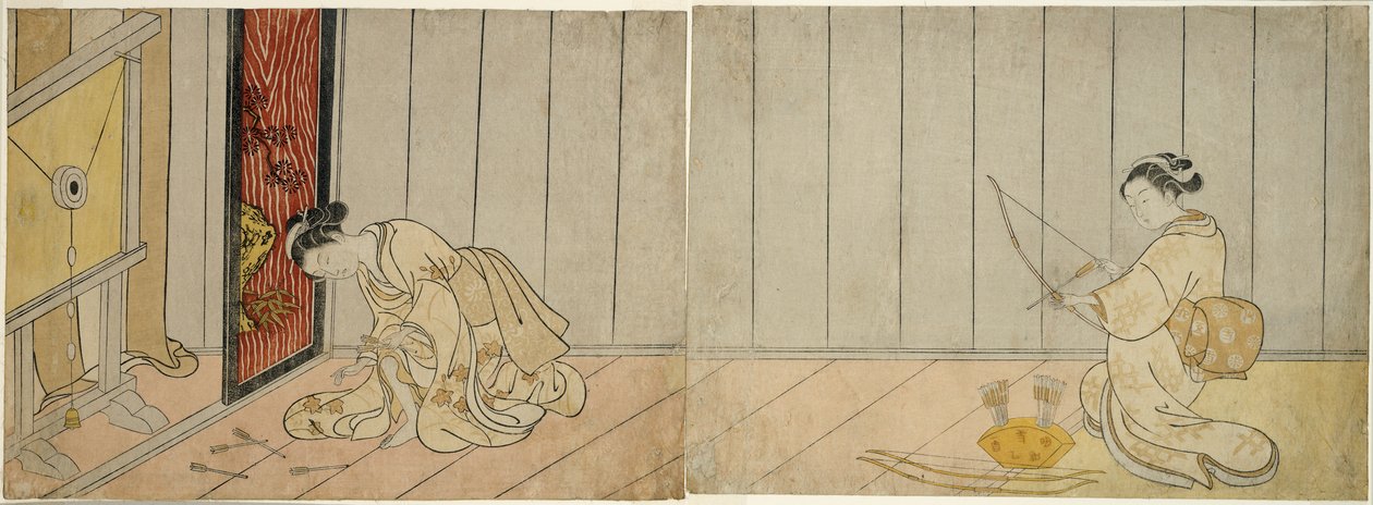 De Boogschietgalerij, 1765 door Suzuki Harunobu