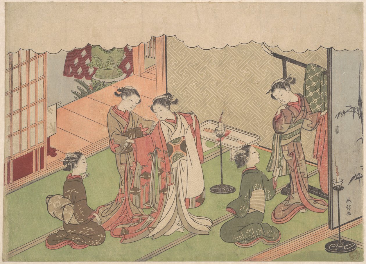 De huwelijksceremonie door Suzuki Harunobu