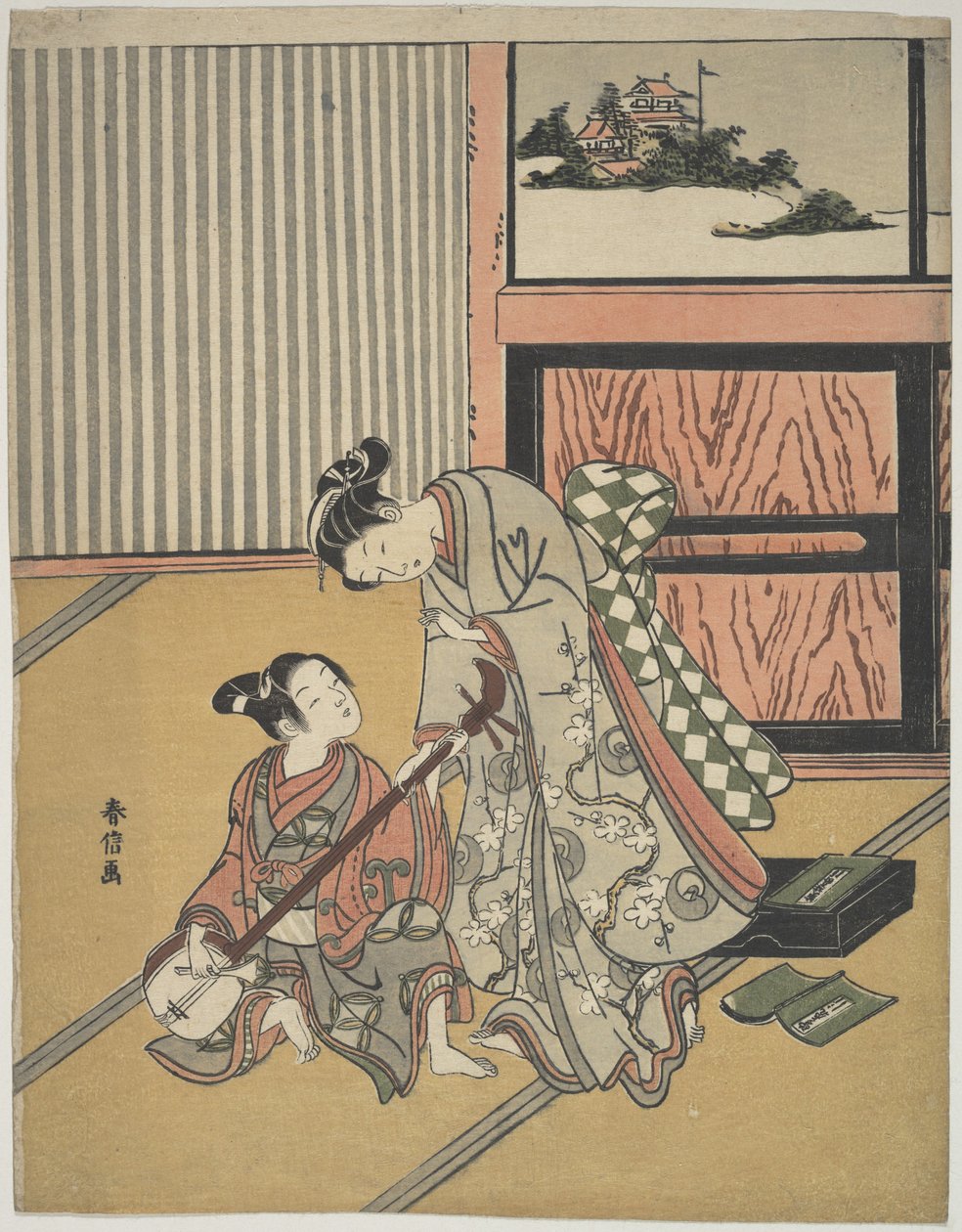 De muziekles door Suzuki Harunobu