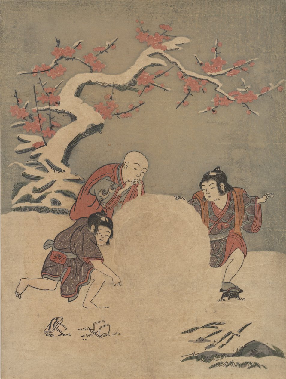De sneeuwbal, 1770 door Suzuki Harunobu