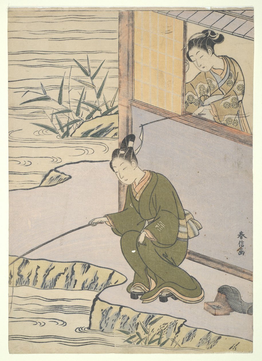 De visser kietelen door Suzuki Harunobu