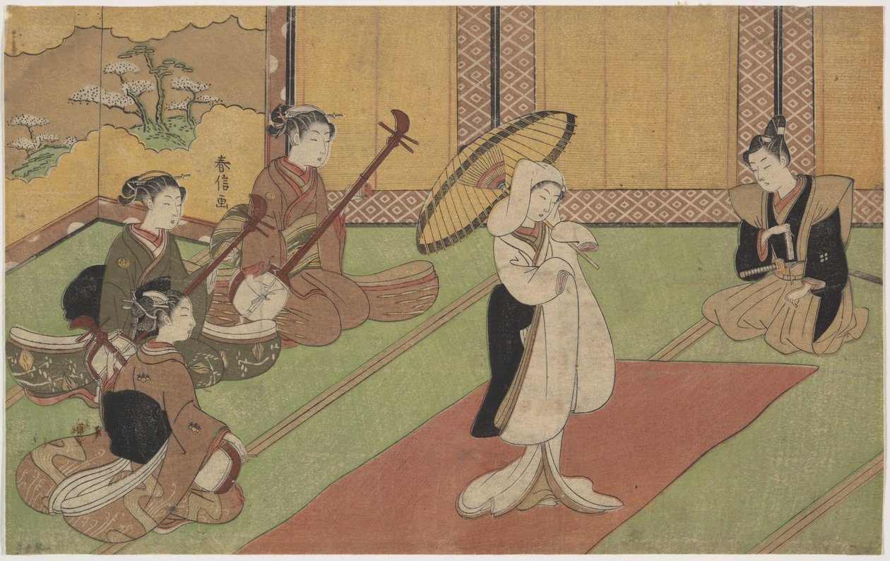 Danseres in het paleis van een daimyō door Suzuki Harunobu