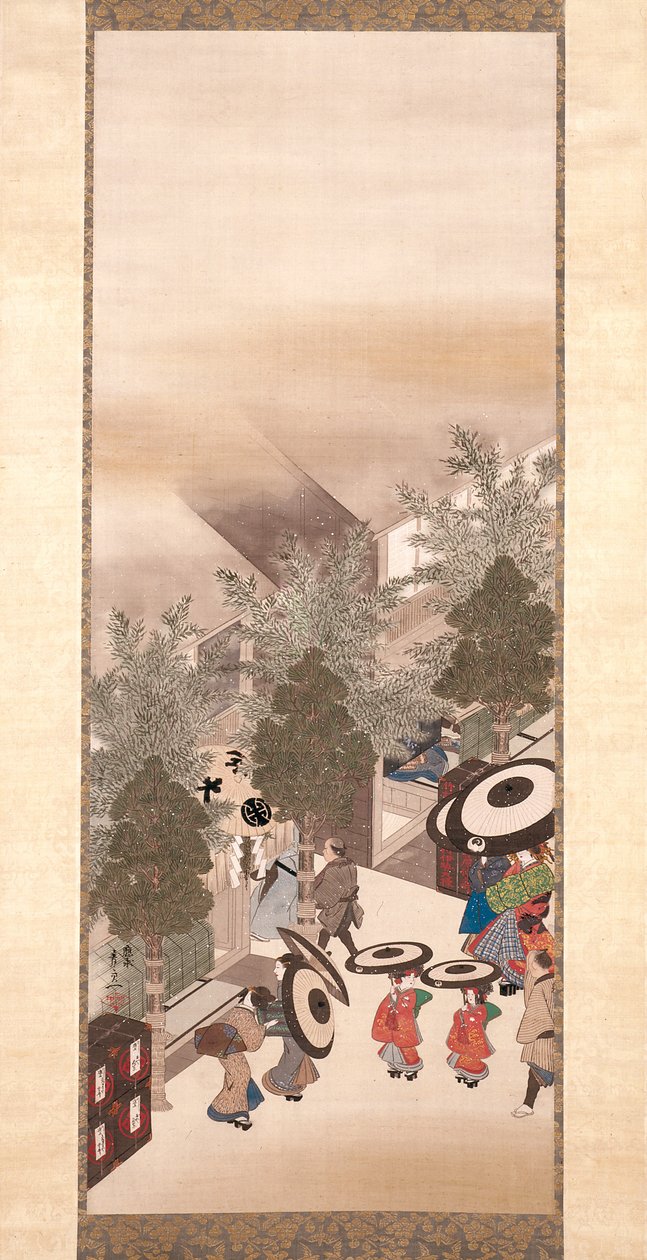 Yoshiwara en Shinagawa door Suzuki Kiitsu