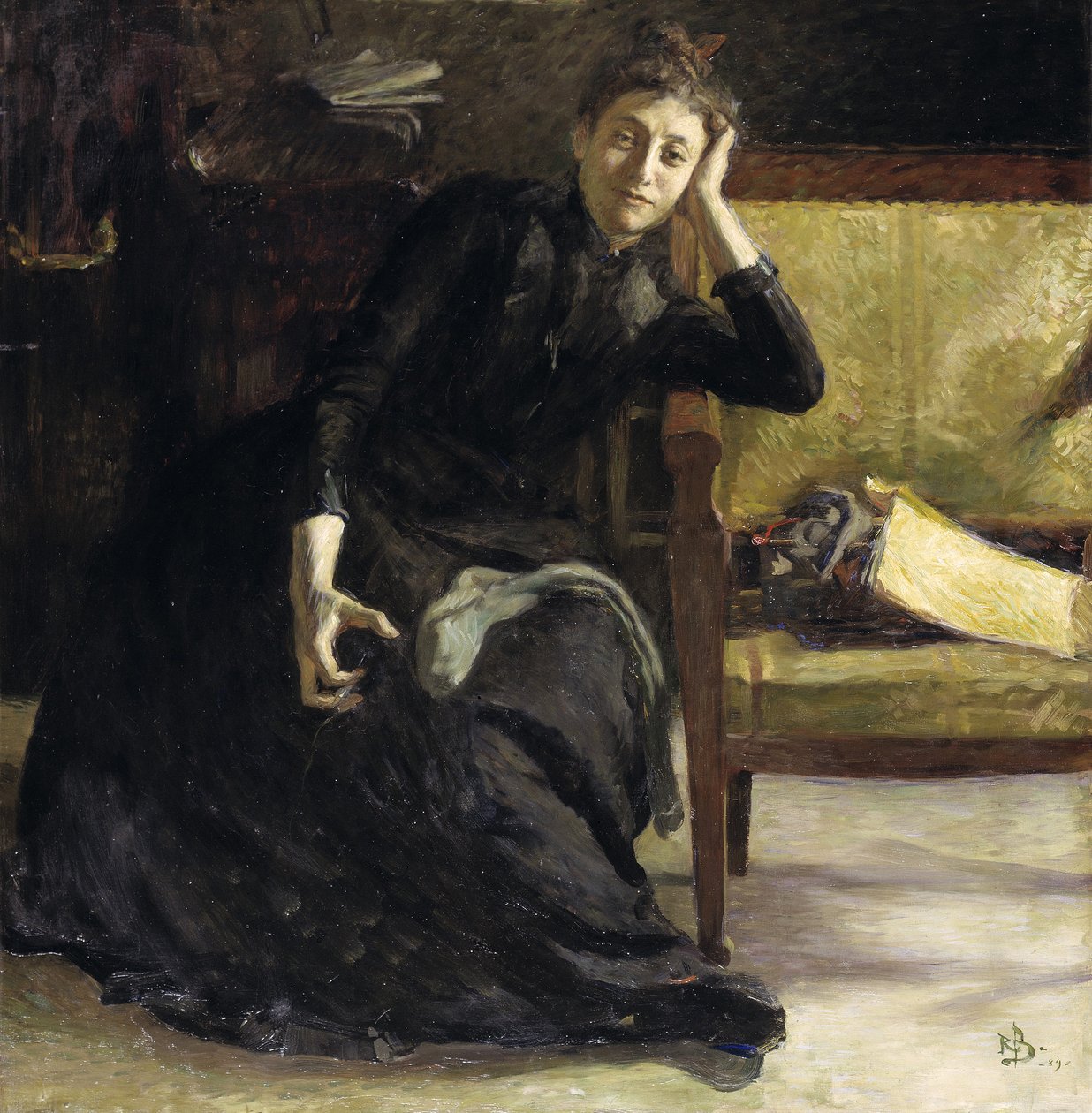 Portret van de Zweedse schilder Eva Bonnier door Sven Richard Bergh