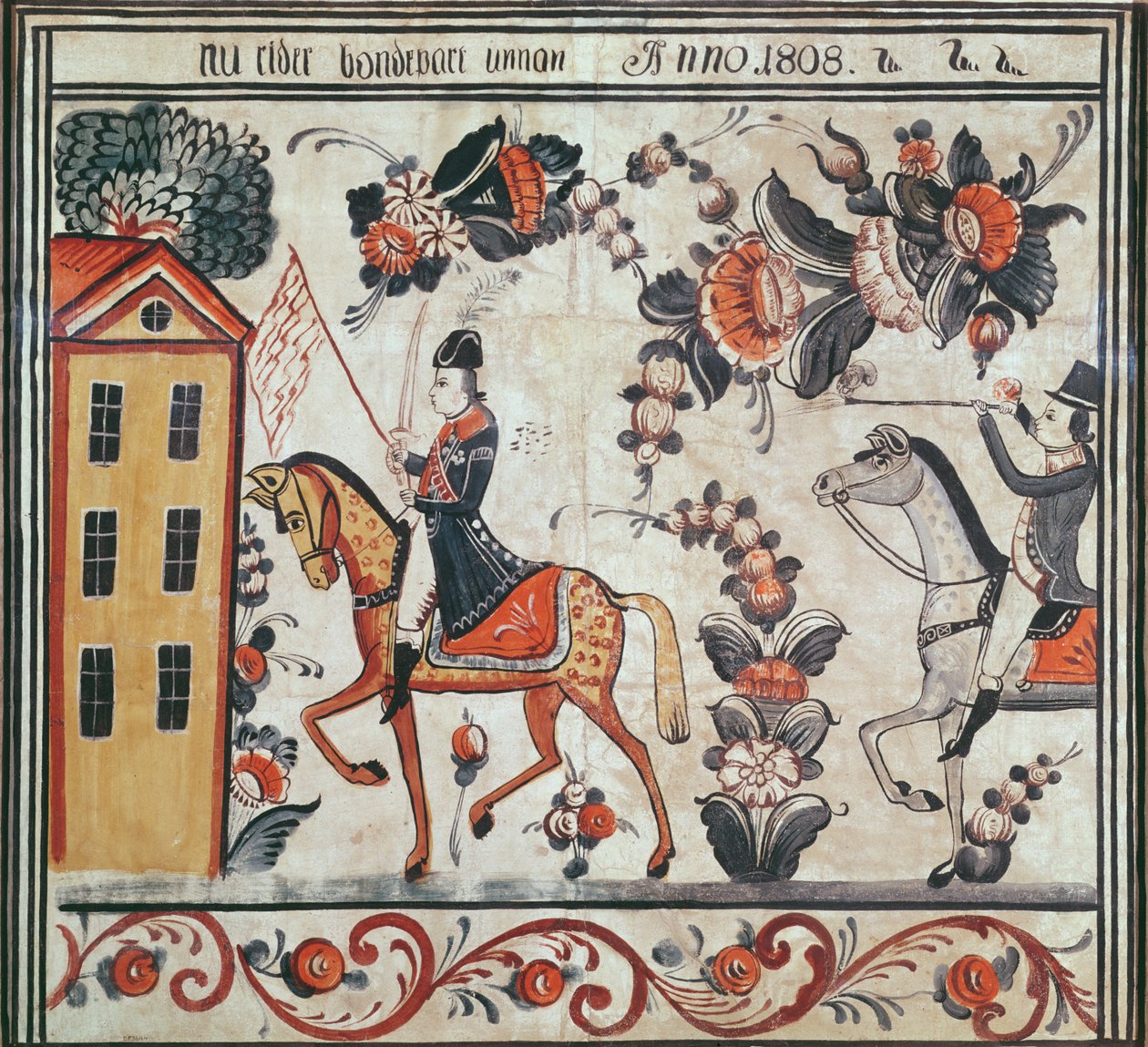 De vlucht van Napoleon, 1808 door Swedish School