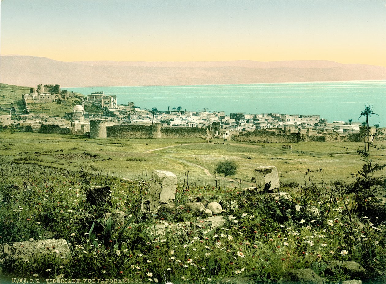 Uitzicht op Tiberias vanuit het zuiden, ca. 1880-1900 door Swiss Photographer