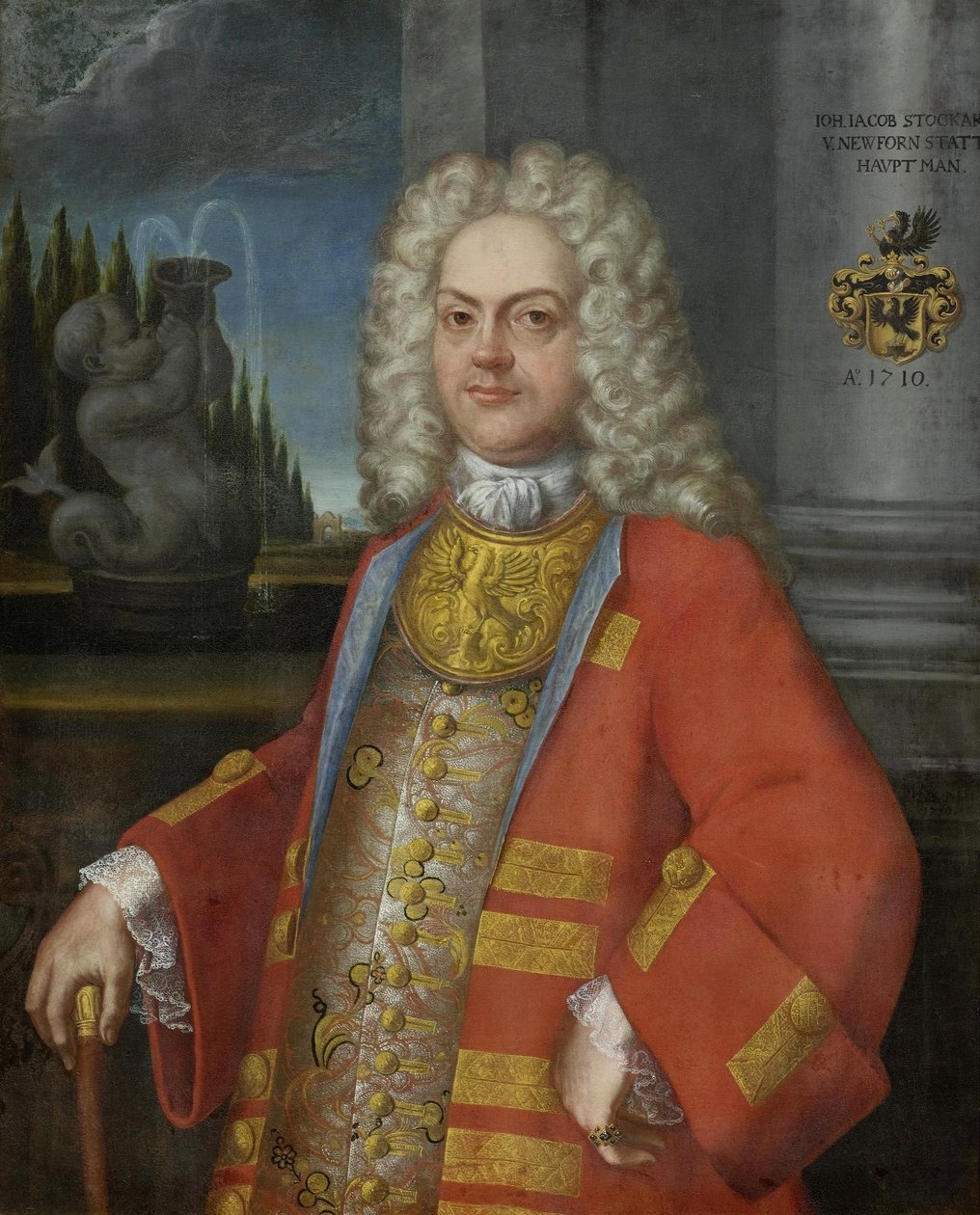 Portret van kapitein Johann Jacob Stockar door Swiss School
