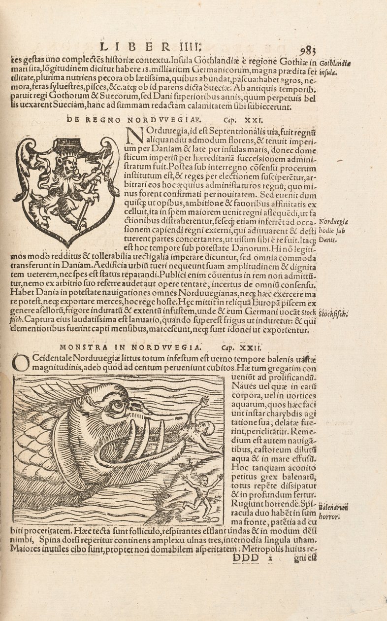 Pagina 983 uit Cosmographiae Universalis door Sebastian Muenster, Basel, 1572 door Swiss School