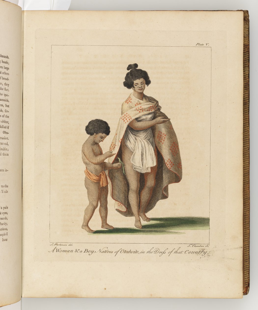 Een vrouw en een jongen, inboorlingen van Otaheite, illustratie uit Een reisverslag naar de Zuidzeeën: in Zijne Majesteits schip, de Endeavour, 1794 door Sydney