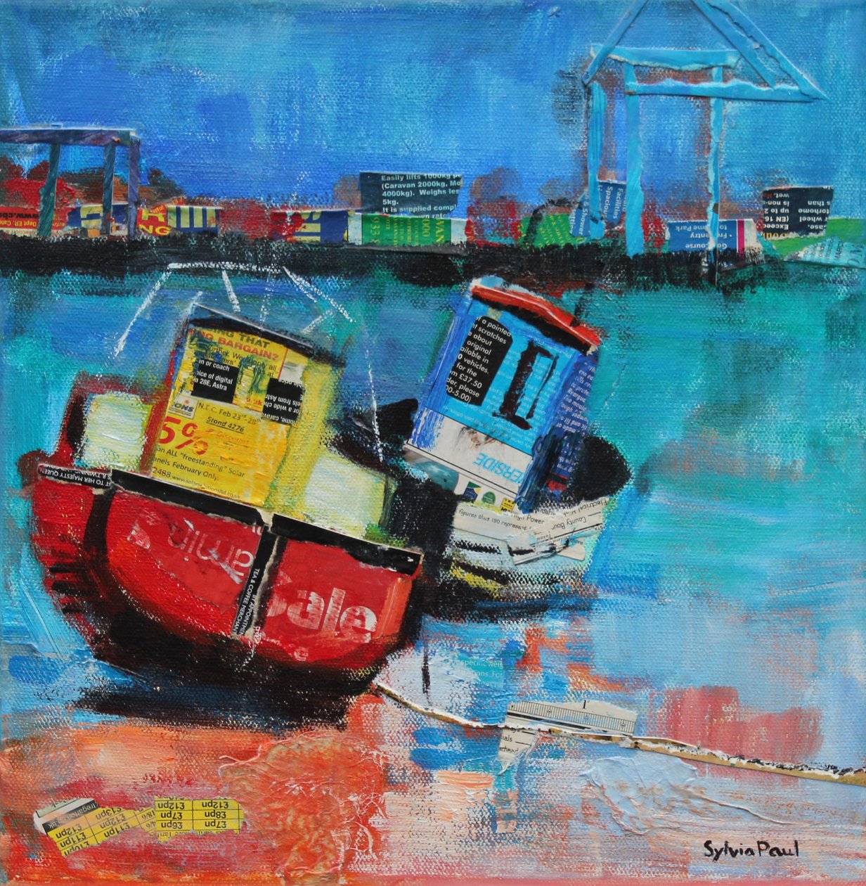 Twee vrolijke vissersboten, 2012 door Sylvia Paul