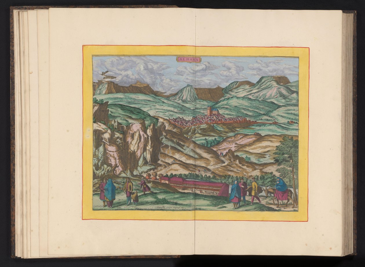 Gezicht op Alhama de Granada door Symon Novelanus (possibly)
