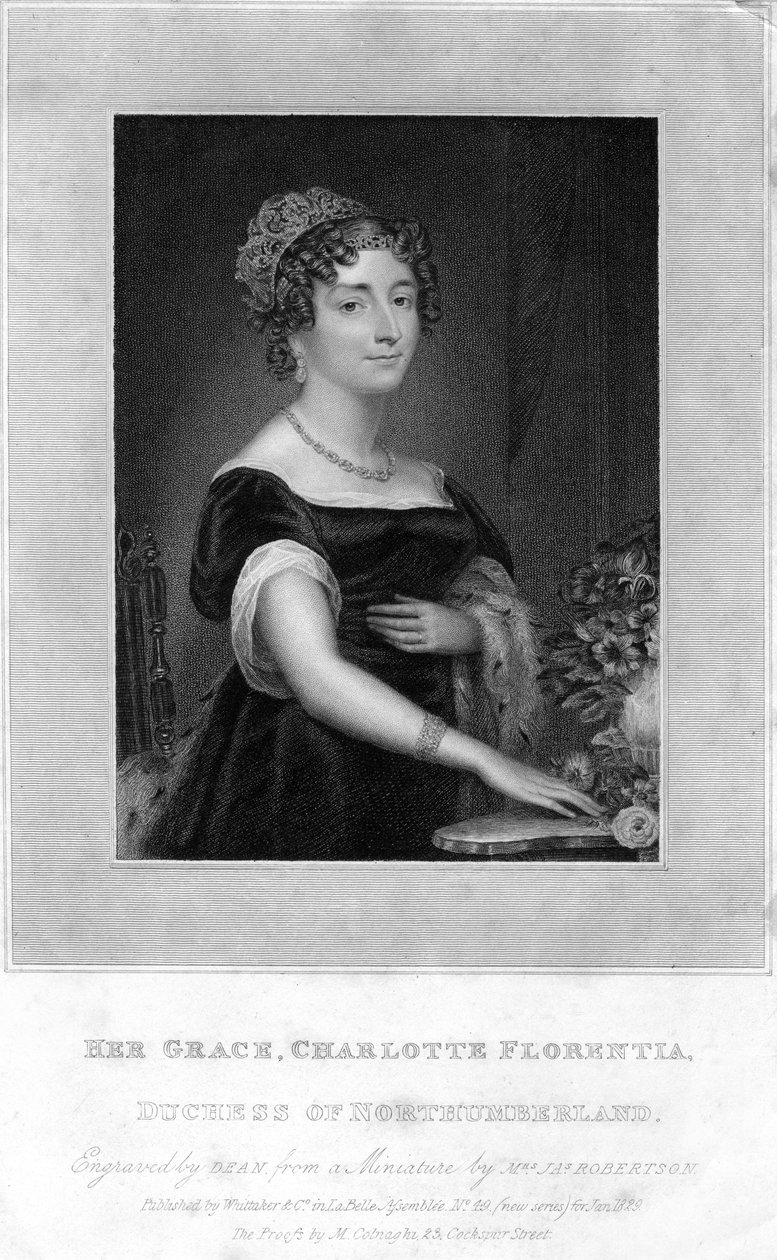Hare Genade Charlotte Florentia, Hertogin van Northumberland, 1829 door T. A. Dean