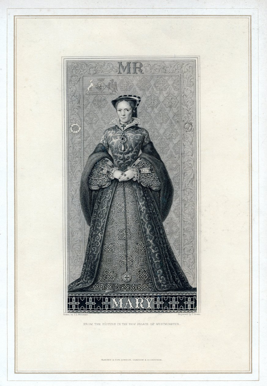Koningin Mary I van Engeland, 19e eeuw door T. Brown