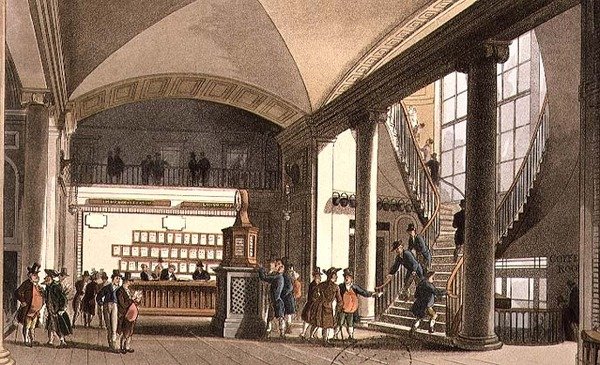 De Hal van de Veilingmarkt door T. and Pugin A.C. Rowlandson