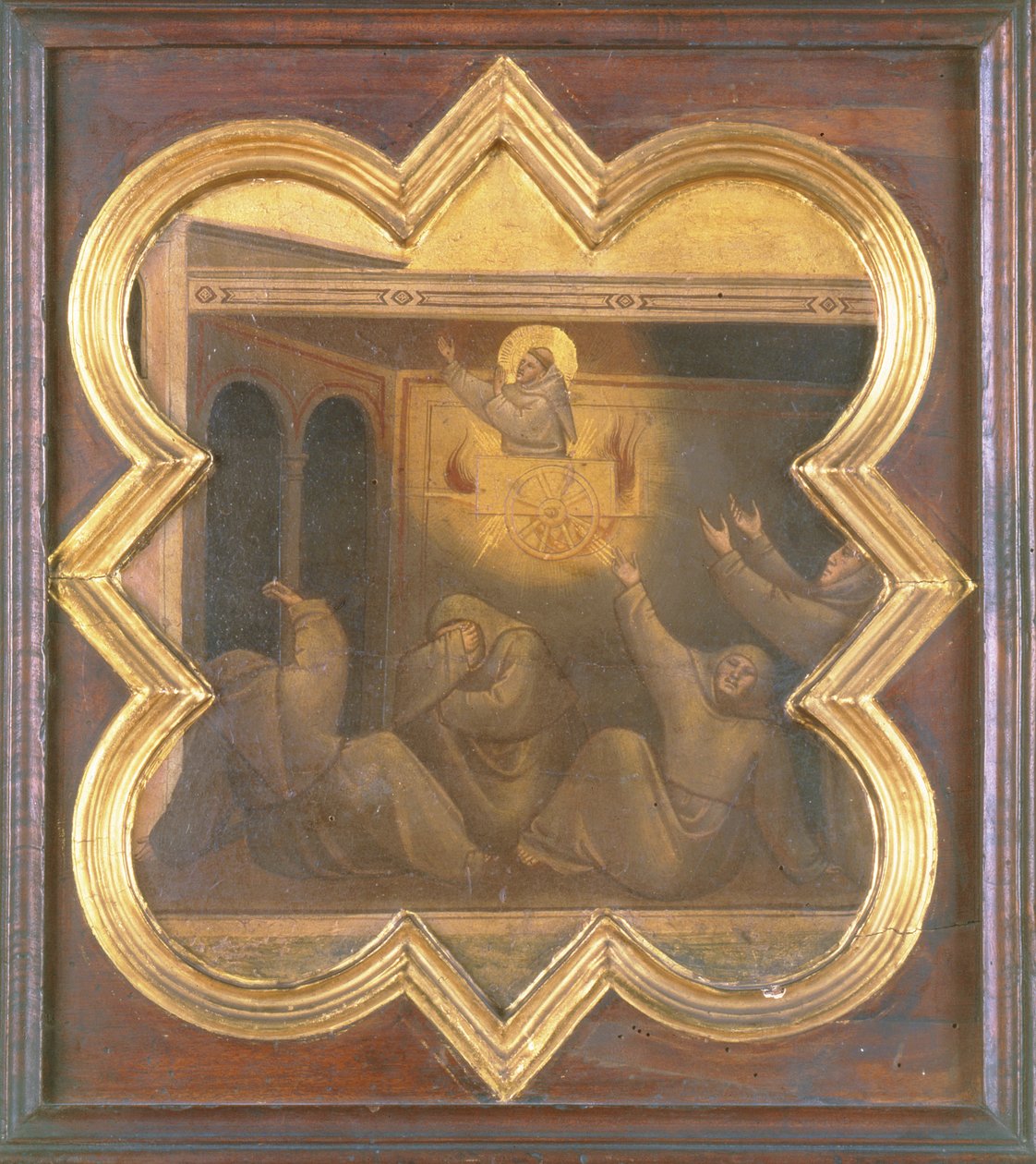 De verschijning van St. Franciscus in de vurige wagen door Taddeo Gaddi