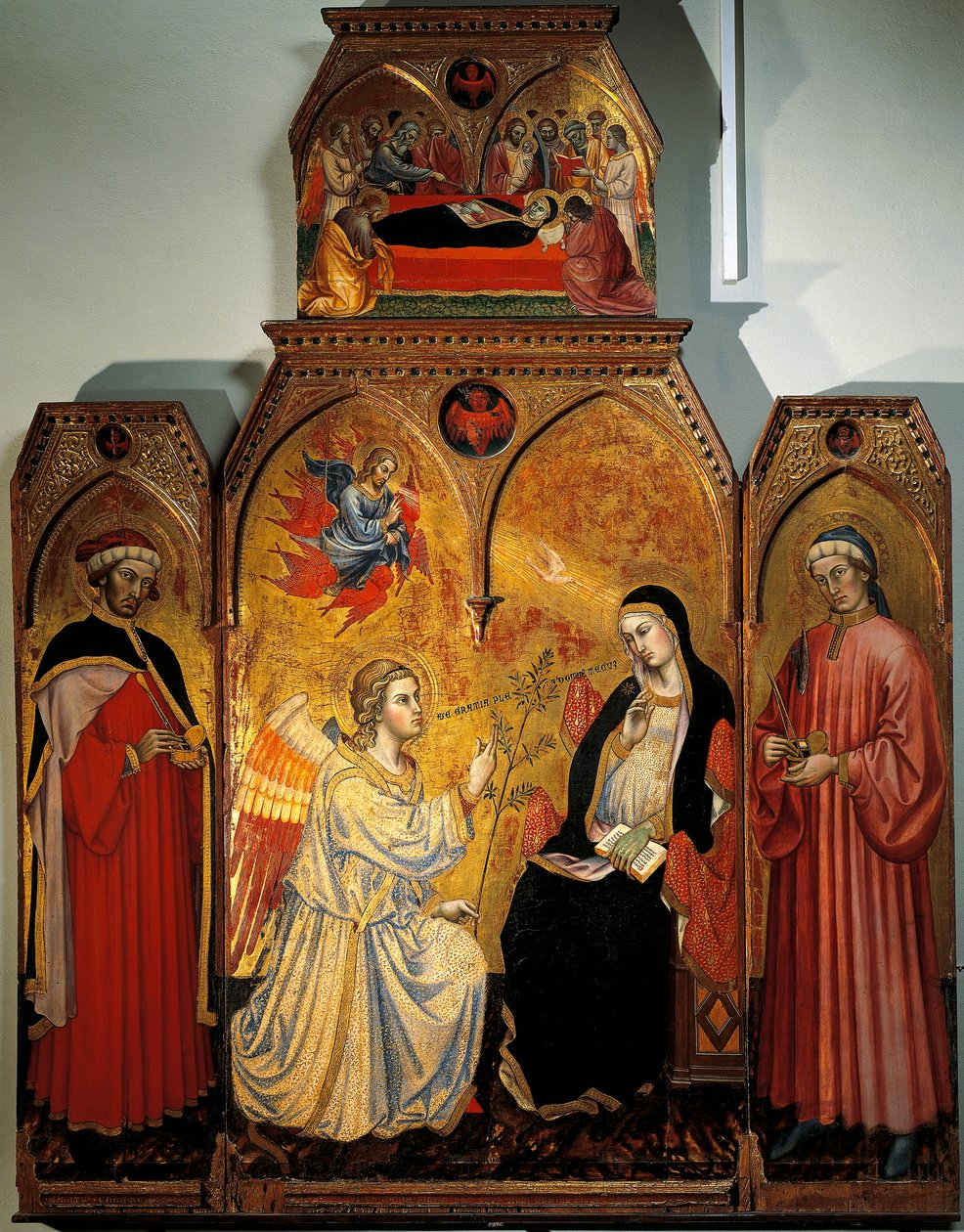 Aankondiging van Maria met Heiligen Cosmas en Damian door Taddeo di Bartolo