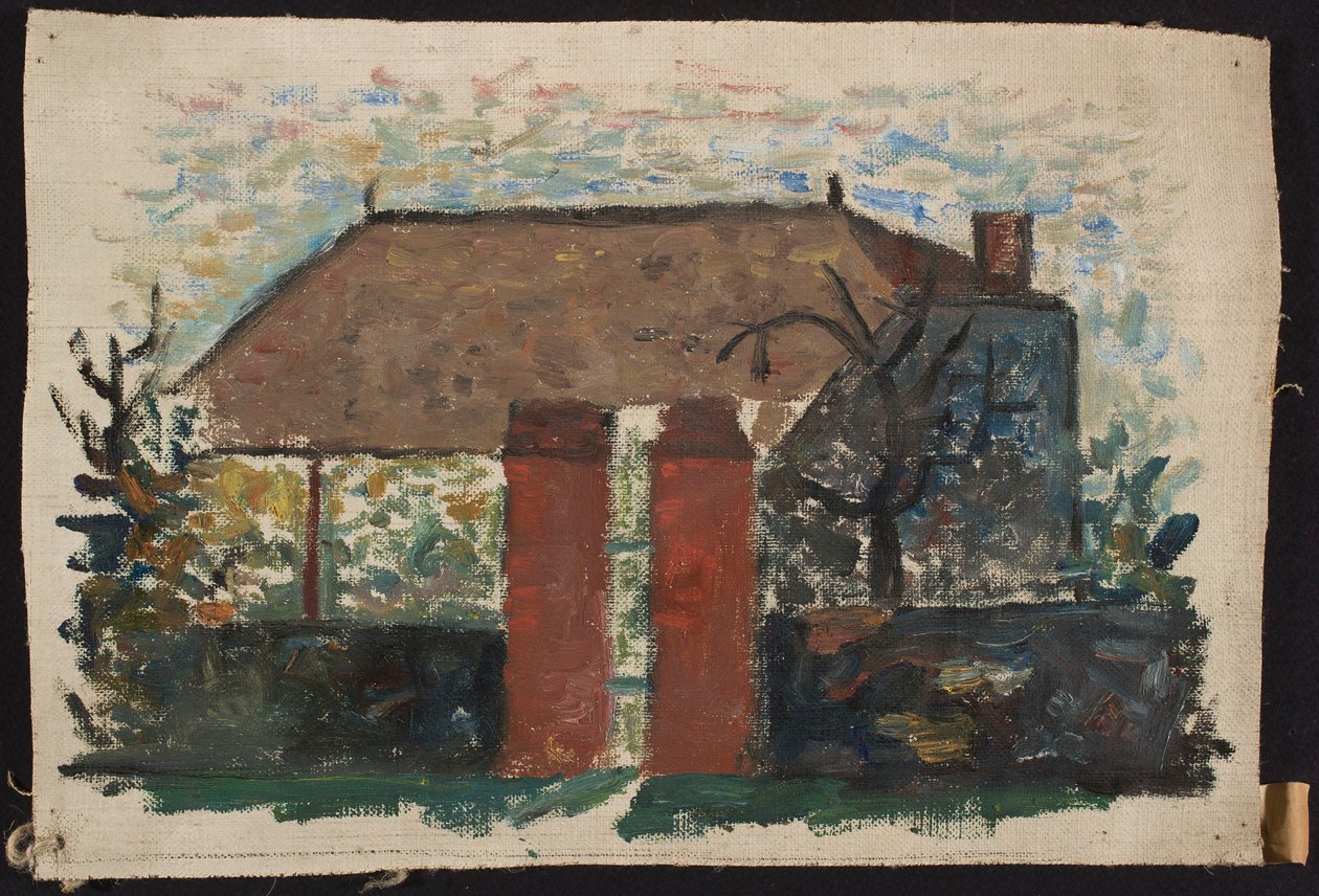 Huis met een rode poort door Tadeusz Makowski
