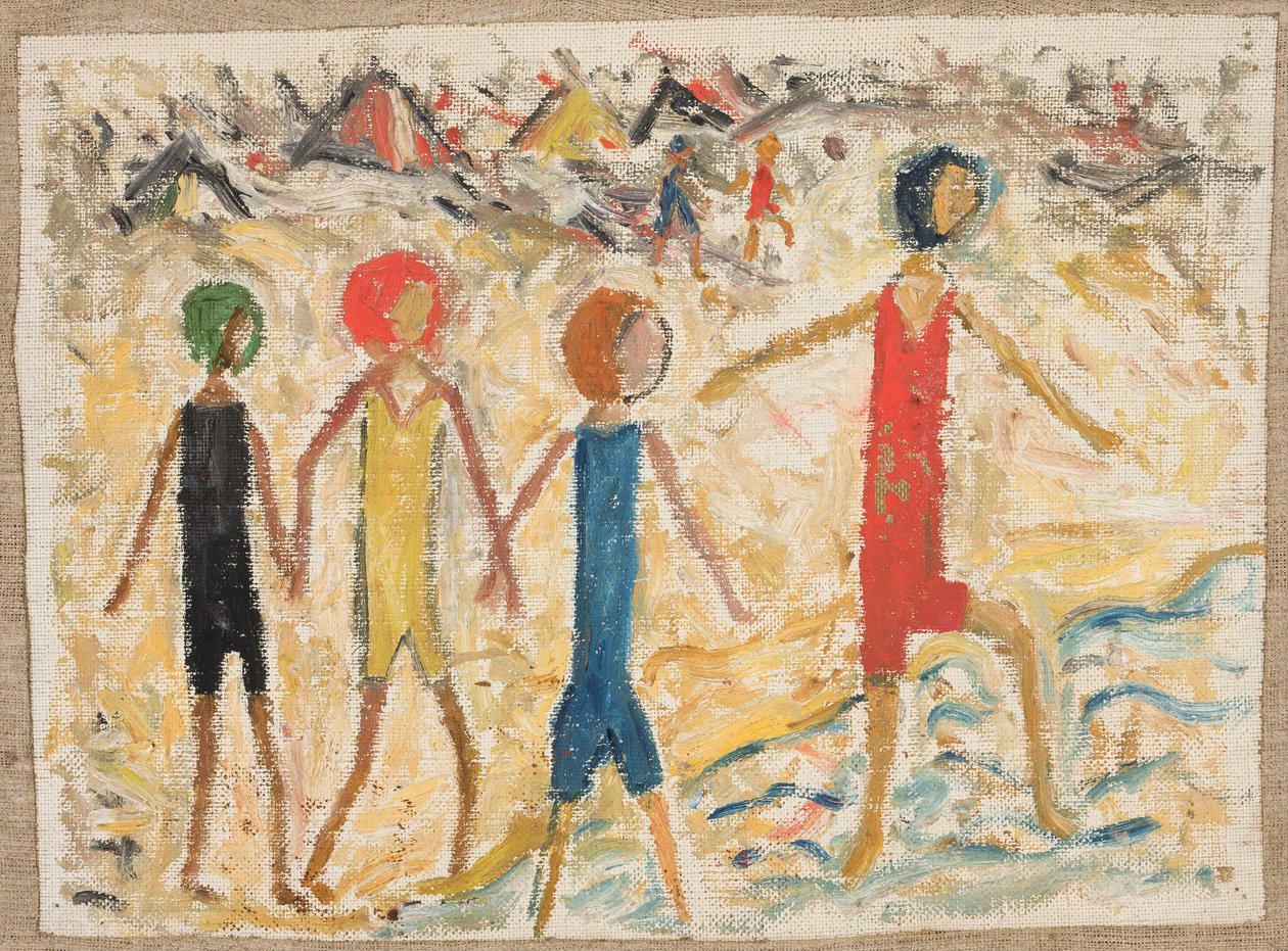Kinderen op het strand door Tadeusz Makowski