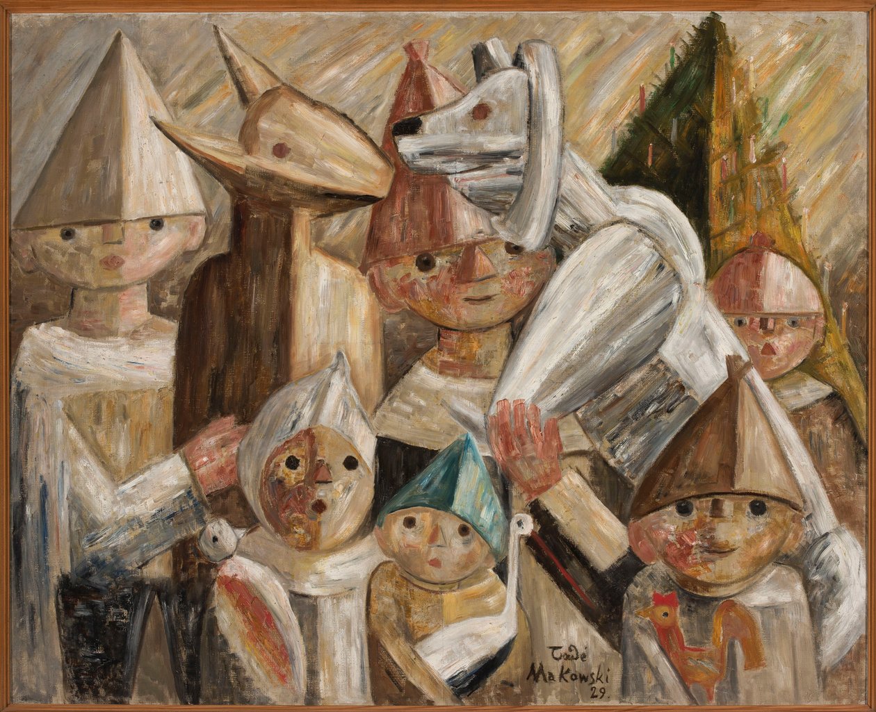 Kinderen met turon door Tadeusz Makowski