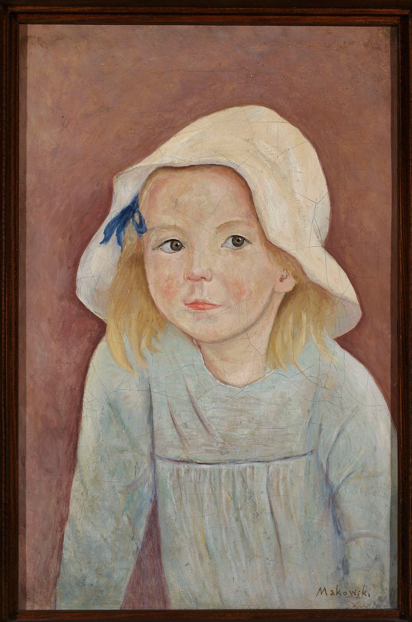 Meisje met een witte hoed door Tadeusz Makowski