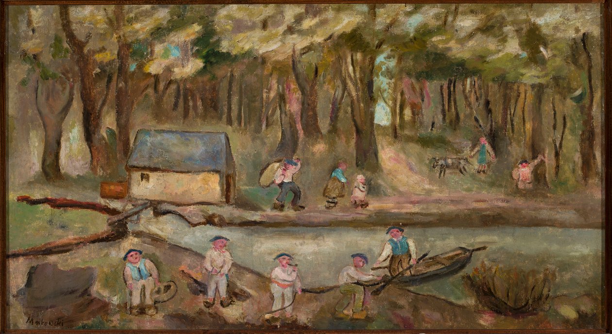 Molen aan de rivier door Tadeusz Makowski