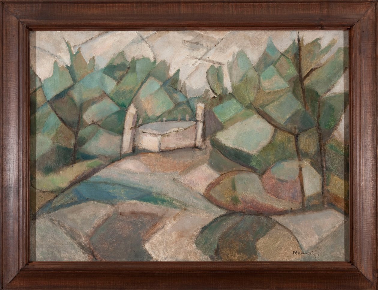 Groen landschap door Tadeusz Makowski