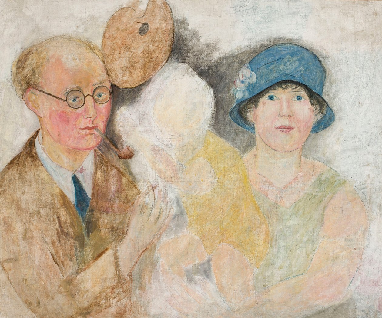 Portret van een schilder met zijn gezin (M. Gromaire) door Tadeusz Makowski